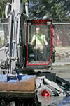 Removal of years of accumulated sediment from irrigation pond using Kaiser spider walking excavator.